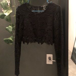 Forever 21 cropped long sleeve with intricate design